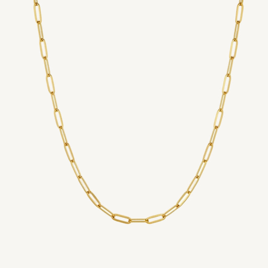 classic 10k gold paperclip necklace