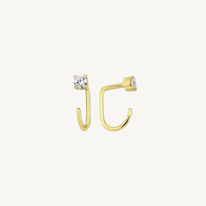 Golden Curve Stud Earrings