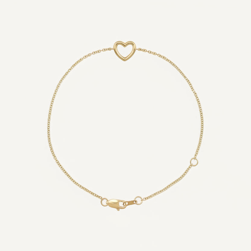 Romantic bubble heart bracelet crafted in 14k gold