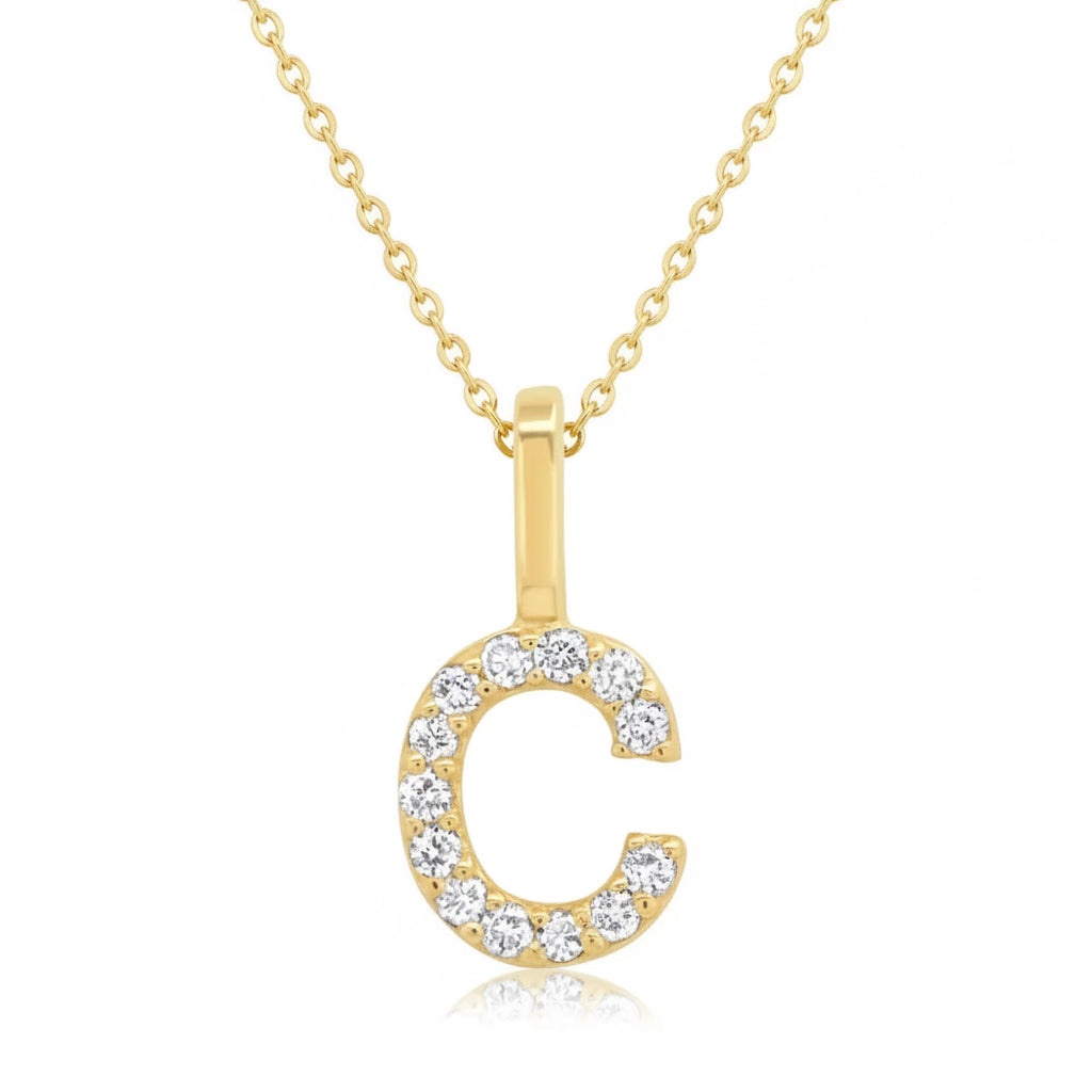 Diamond Letter Necklace - Juliet Grace Jewelry