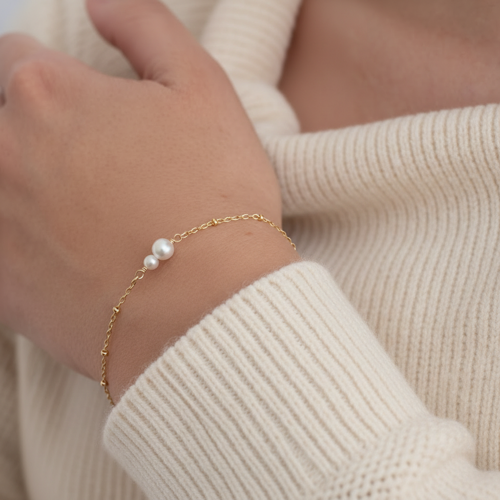 Mama and Babe Pearl Bracelet