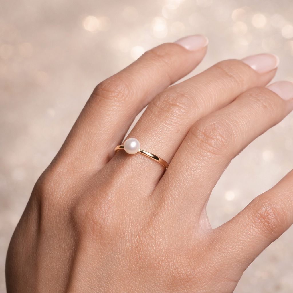 Pearl Solitaire Ring