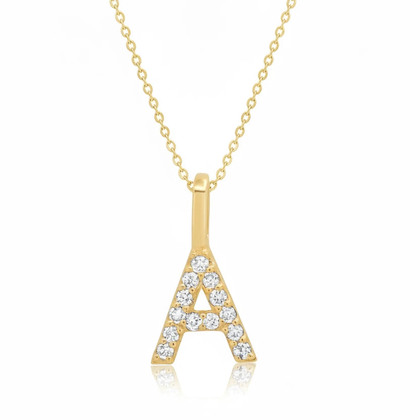 Diamond Letter Necklace - Juliet Grace Jewelry
