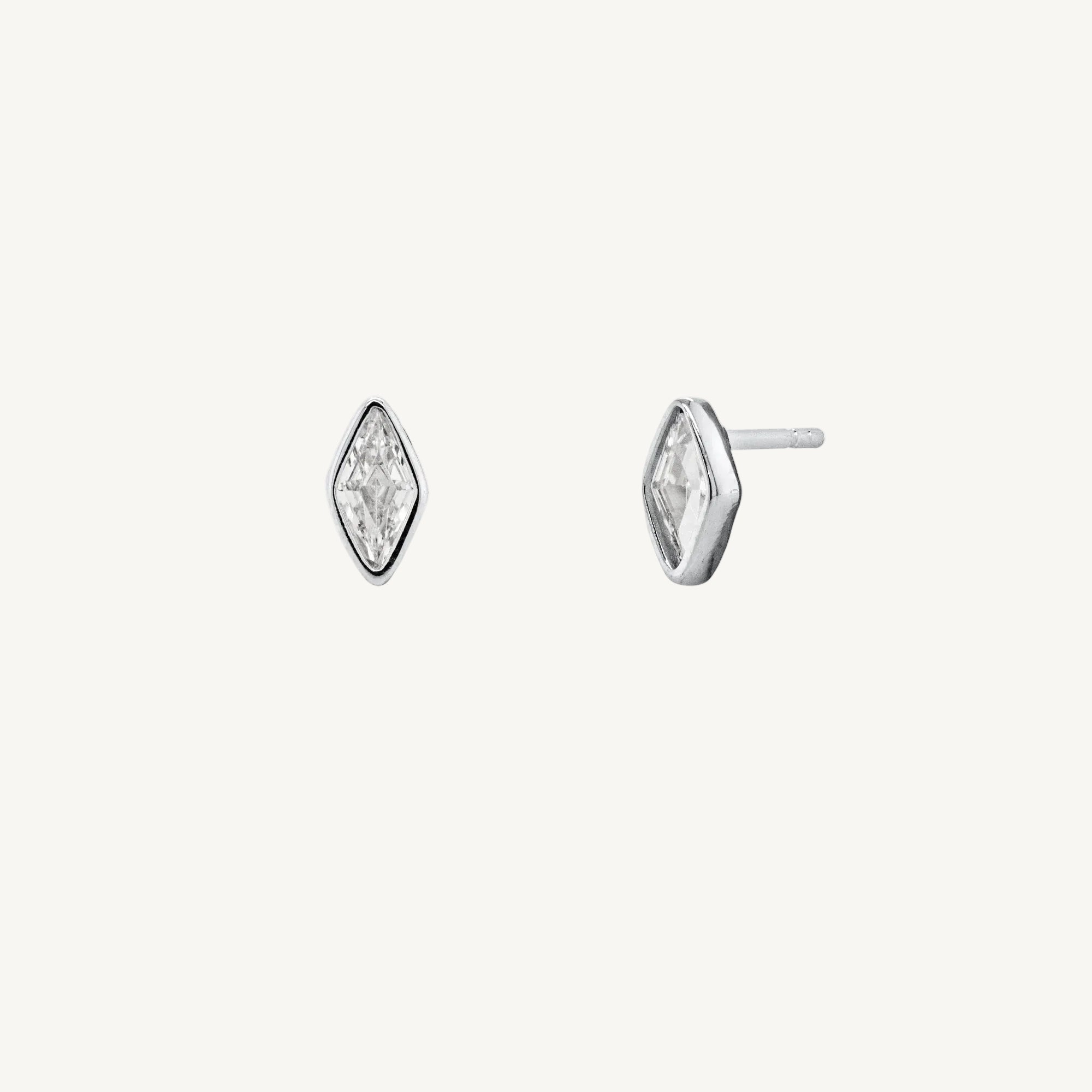Sparkling marquise zirconia studs in classic setting