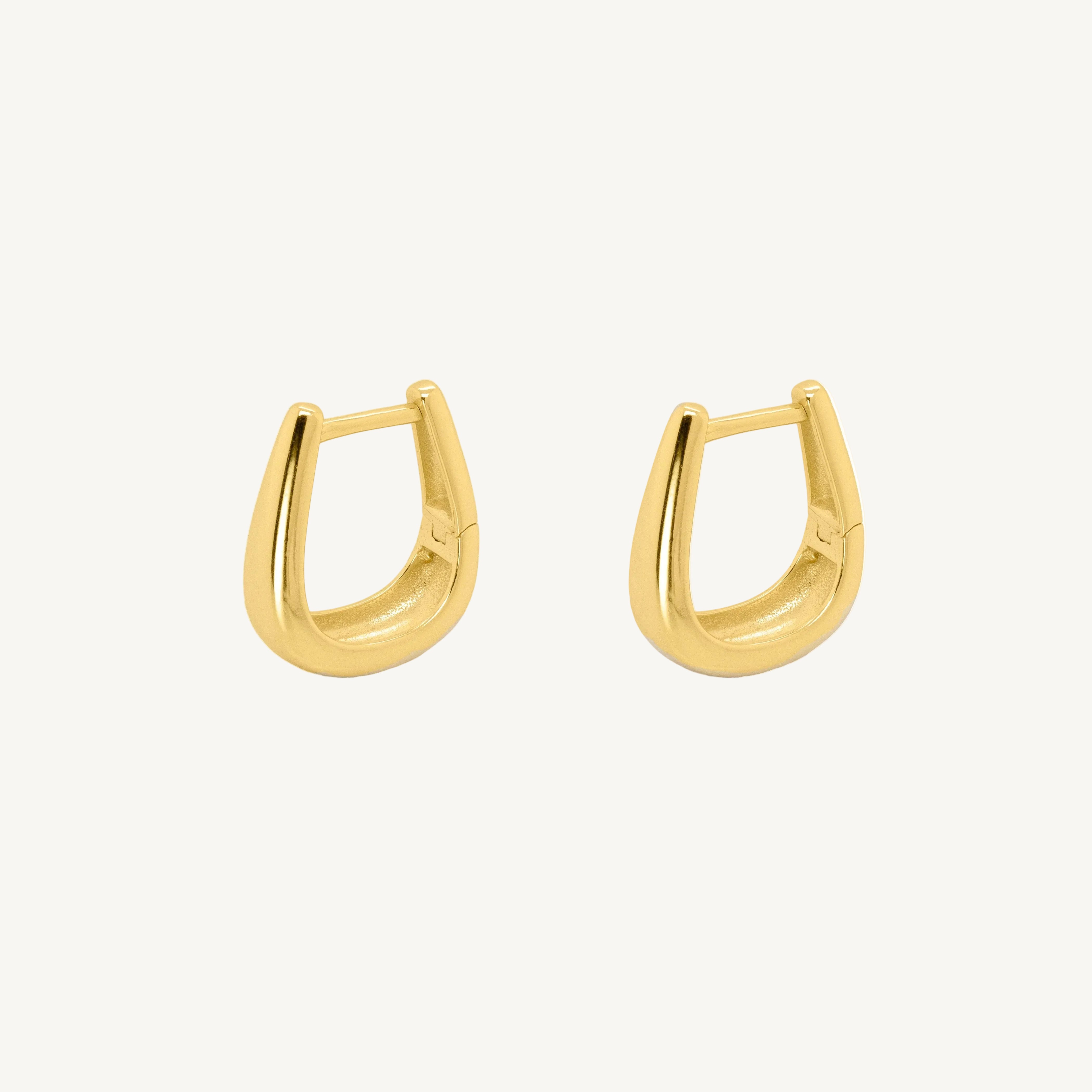 Sleek gold vermeil tapered hoop earrings