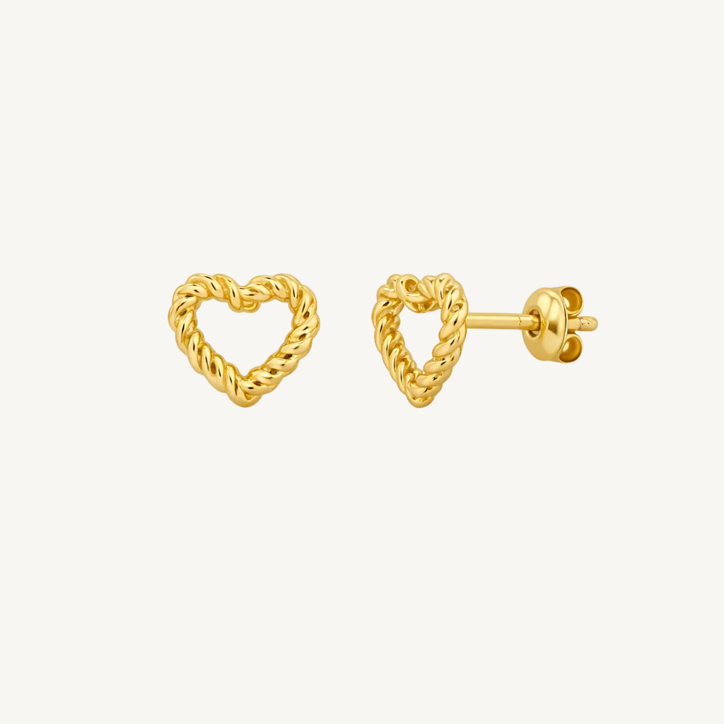 Twist Heart Studs
