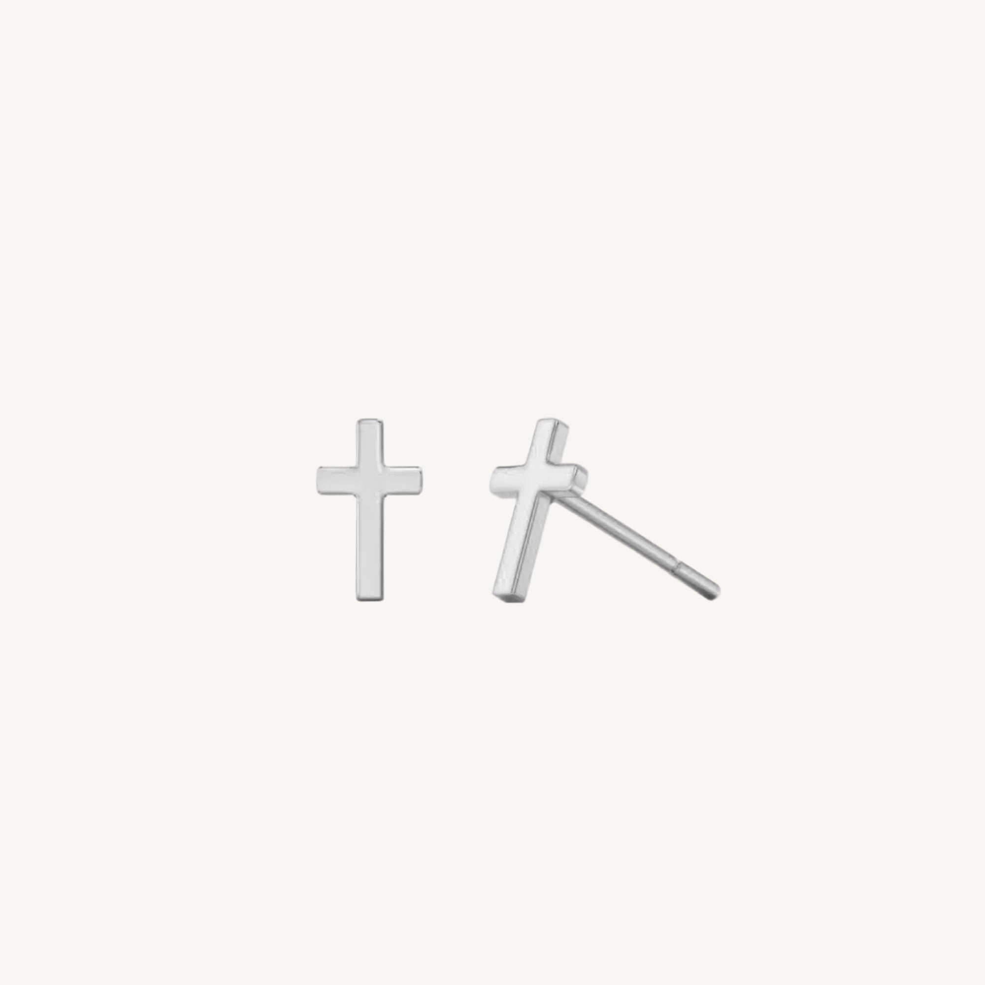 sterling silver Mini Cross Studs - Juliet Grace Jewelry