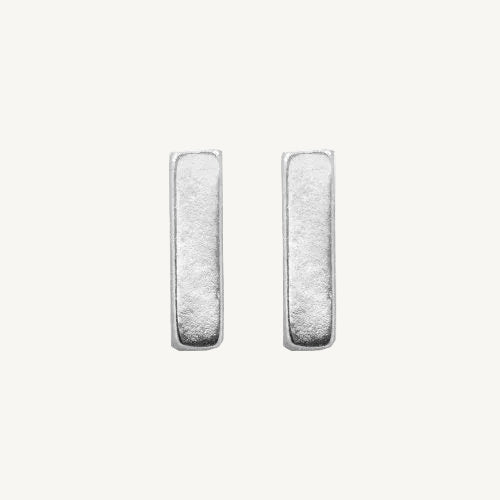 minimalist bar stud earrings in sterling silver