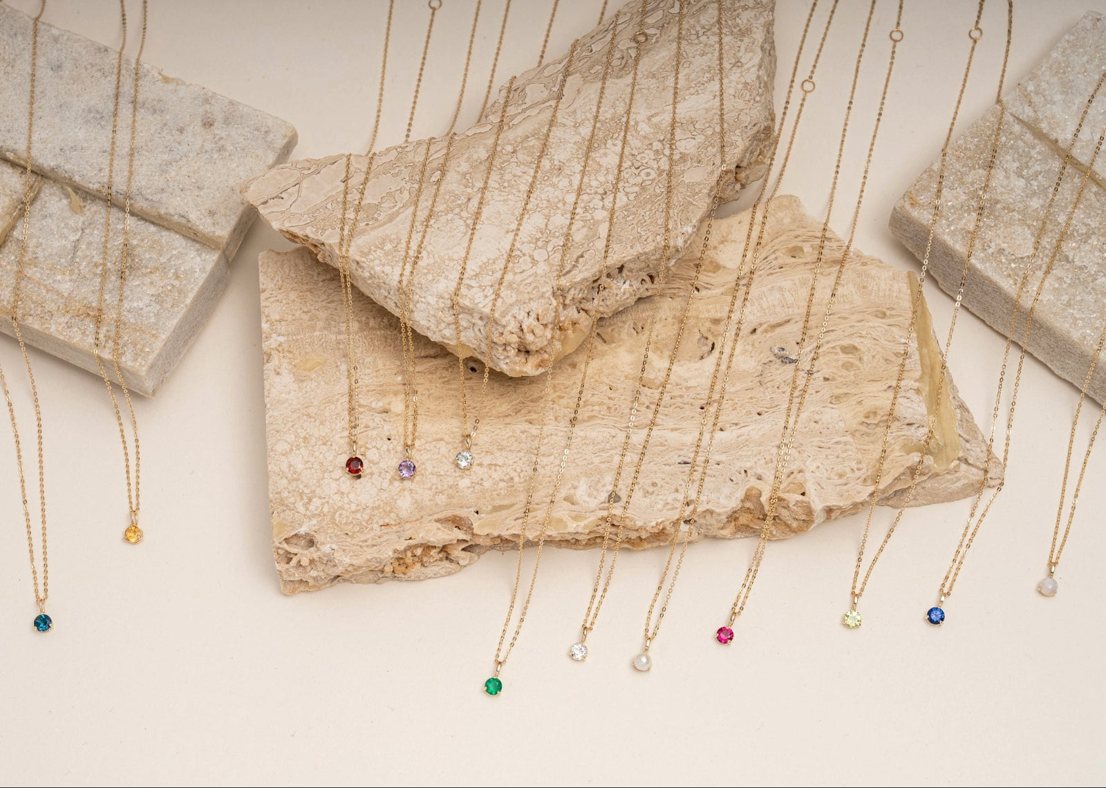 10k yellow gold birthstone necklaces