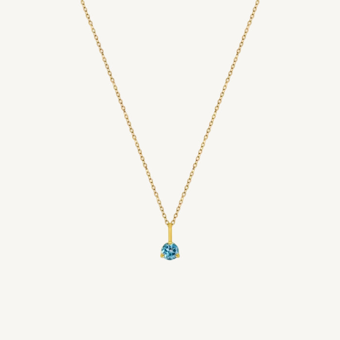 blue topaz pendant necklace on 10k gold chain
