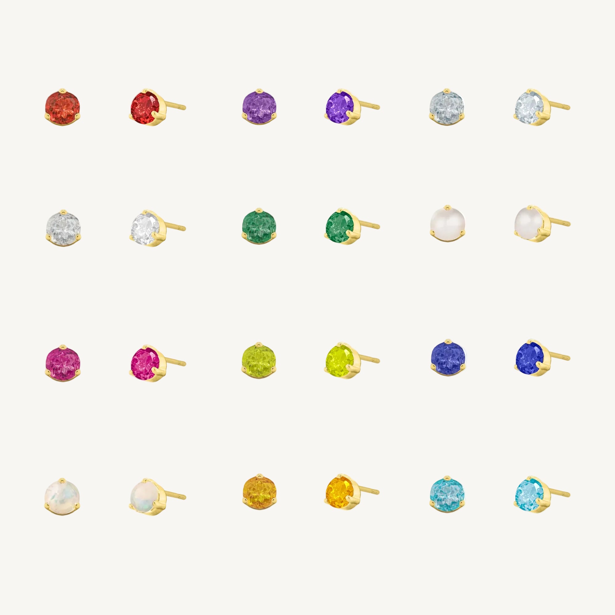 10K Gold Birthstone Studs