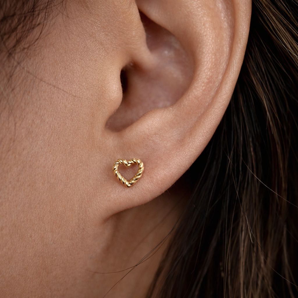 Twist Heart Studs