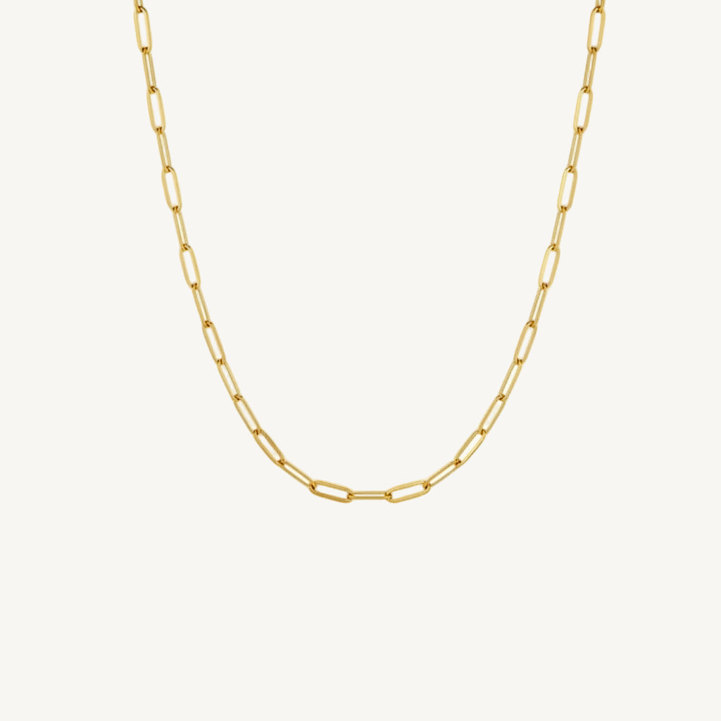 classic 10k gold paperclip necklace