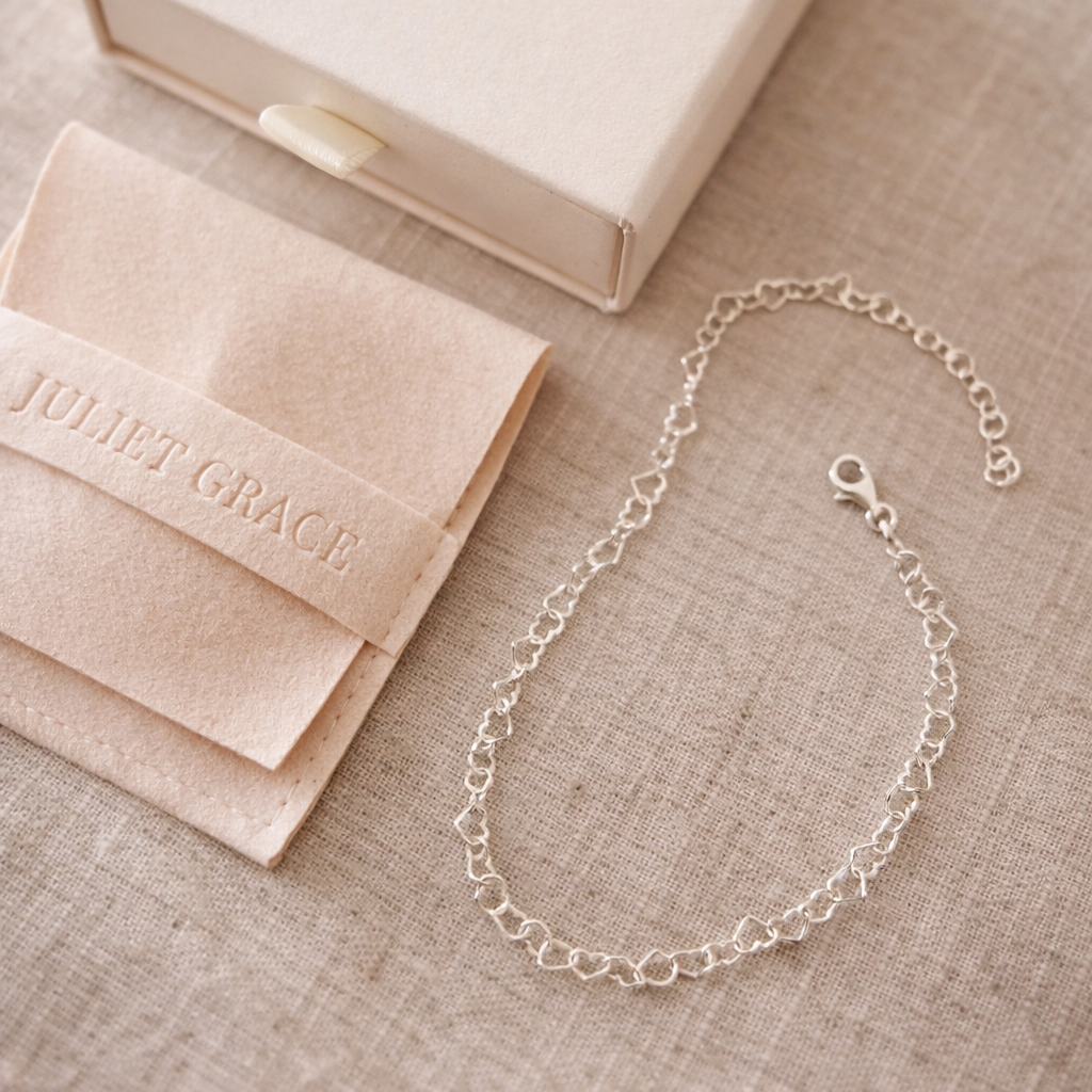 Silver Heart Chain Anklet