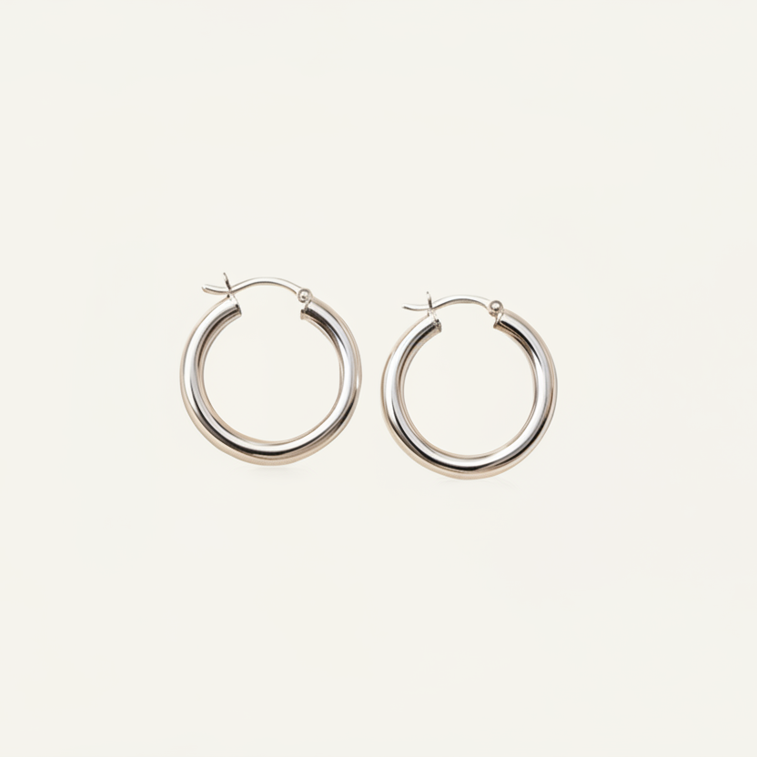 Silver Chunky Hoops
