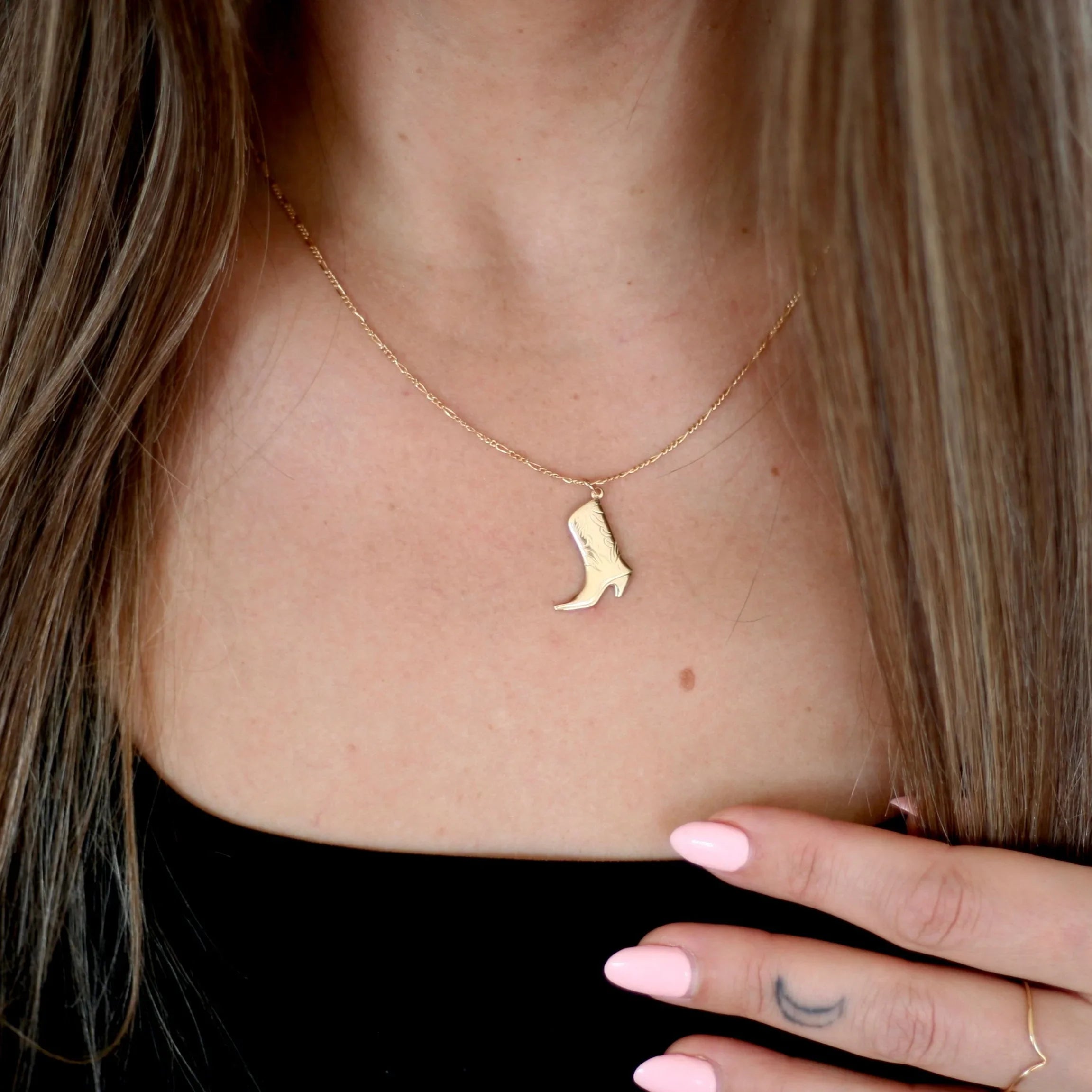 Cowgirl Boot Necklace - Juliet Grace Jewelry