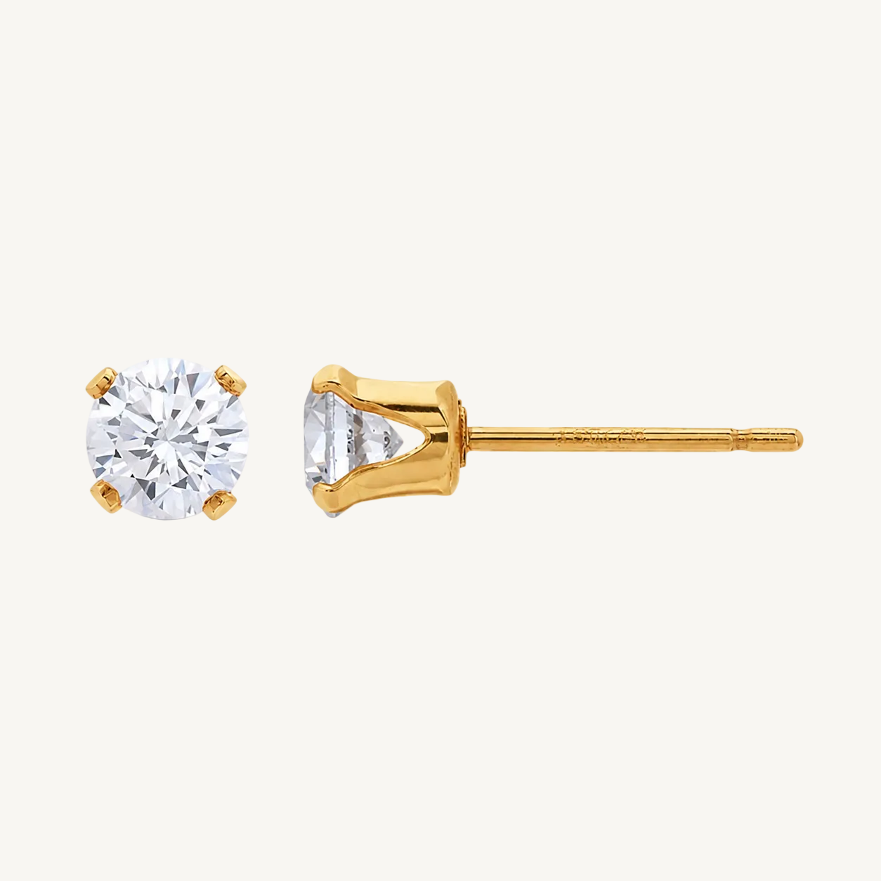 cubiz zirconia studs on a white background 