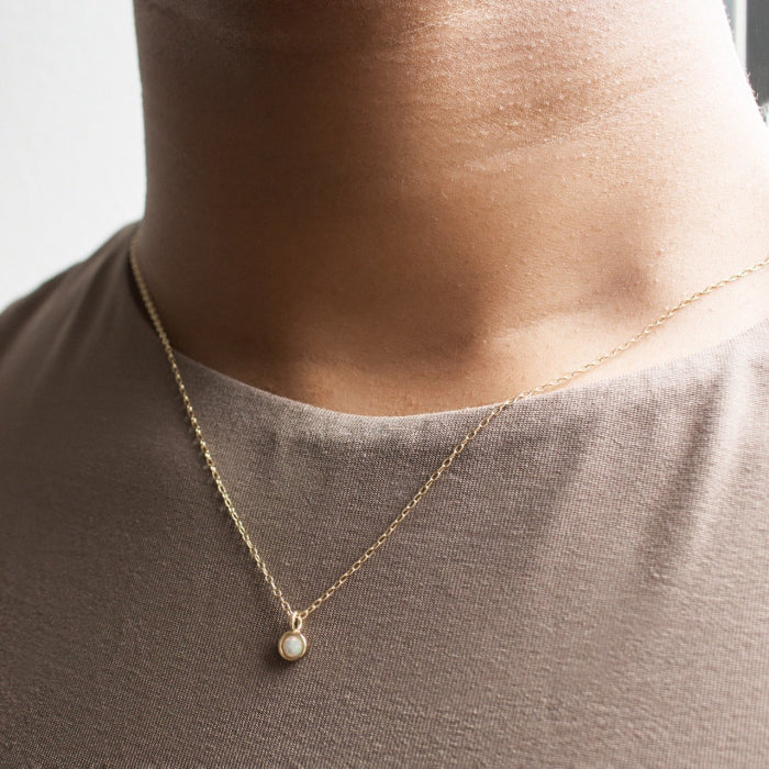 opal pendant necklace on gold vermeil chain