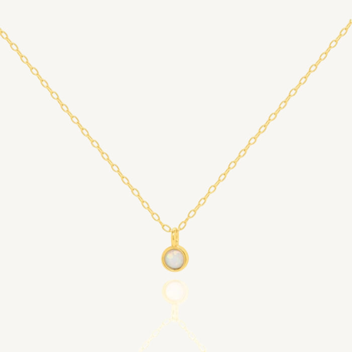 Opal pendant necklace on fine chain