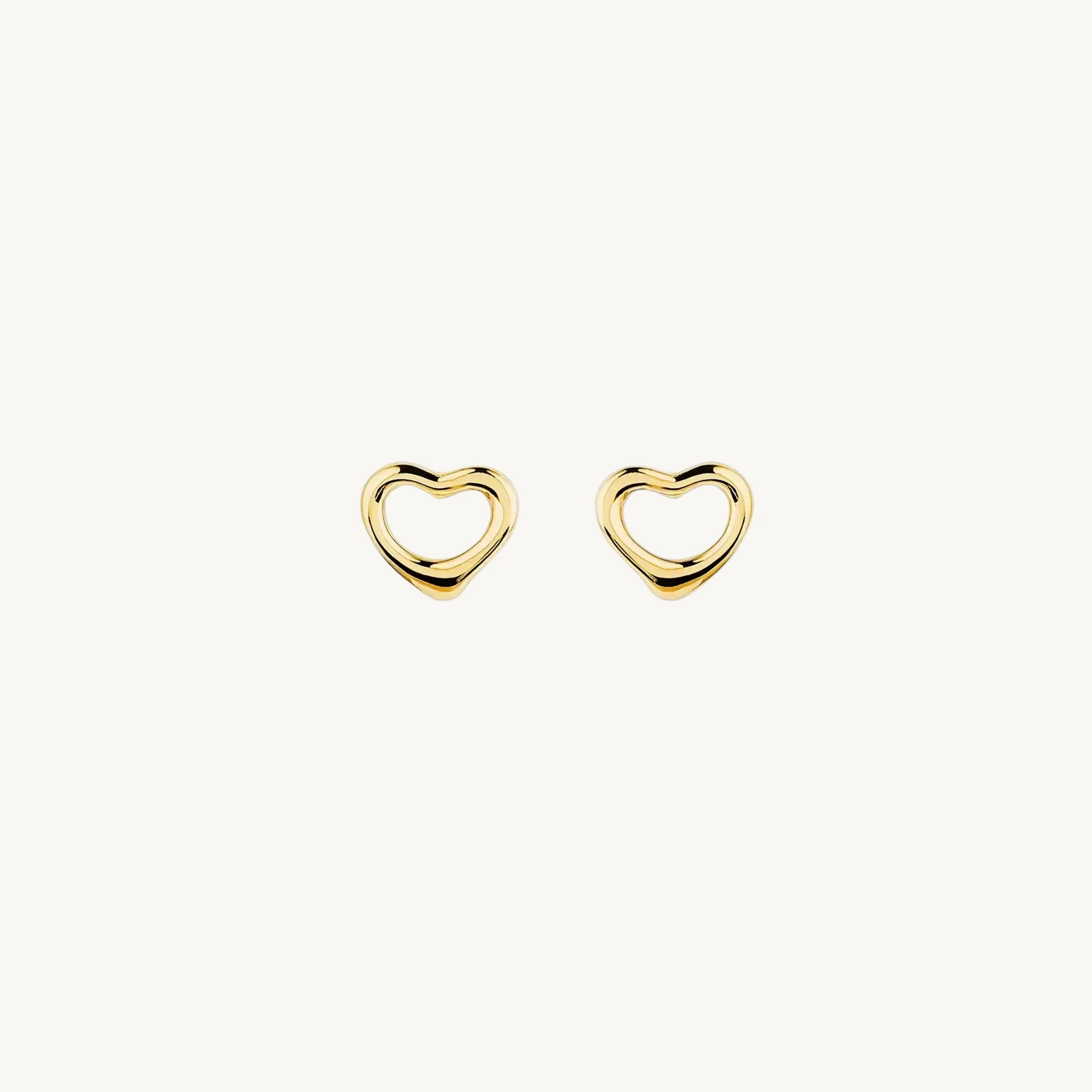 Puffed Heart Studs in gold vermeil - Juliet Grace Jewelry