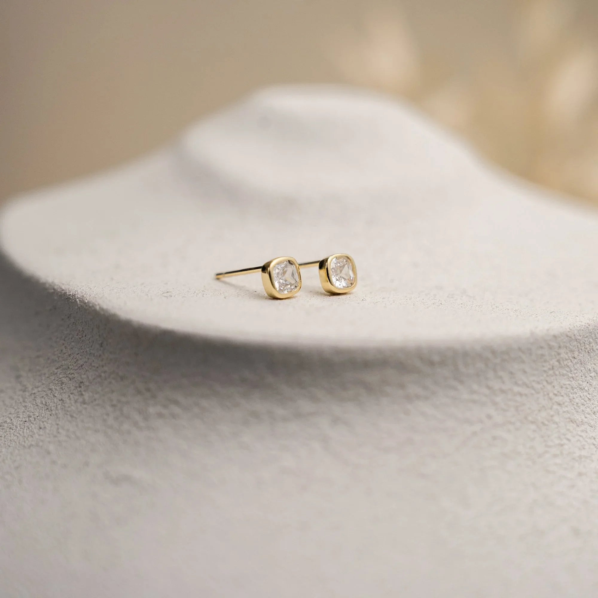 gold vermeil clara studs close up
