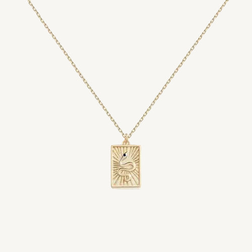 gold vermeil snake pendant necklace