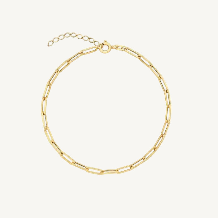 classic Paperclip Anklet in 10k gold 