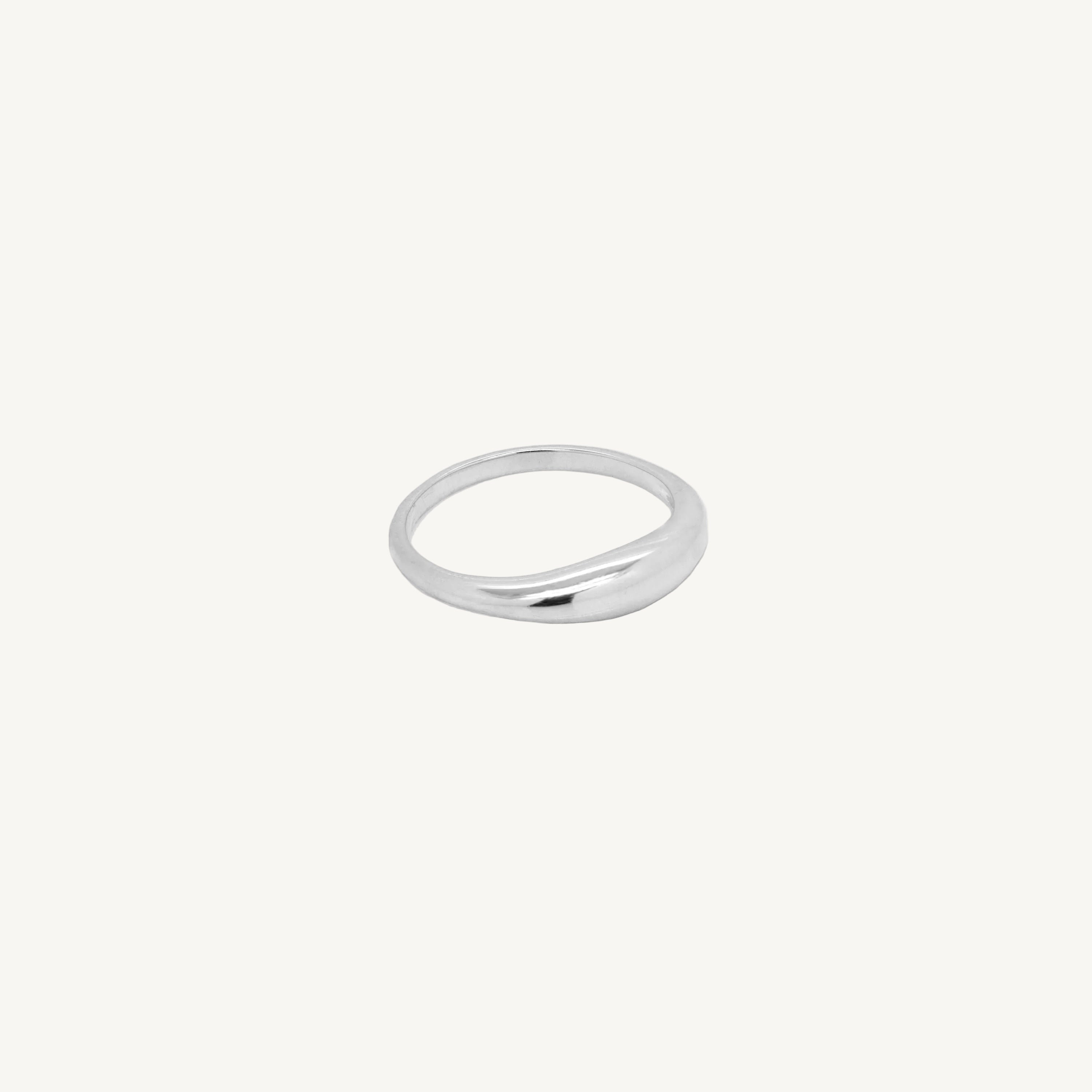 minimal sterling silver dome ring