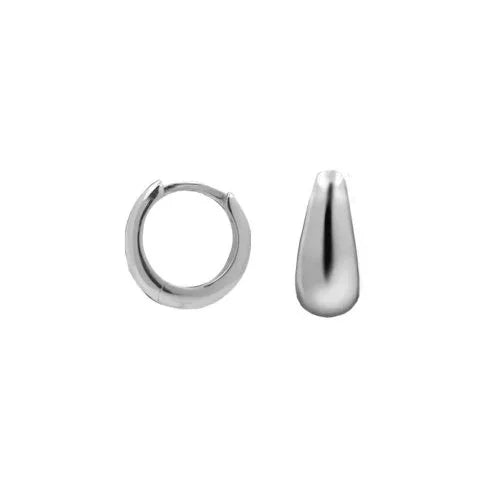 sterling Silver Dome Huggies 