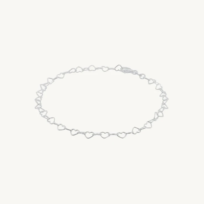 sterling silver Heart Chain Bracelet 