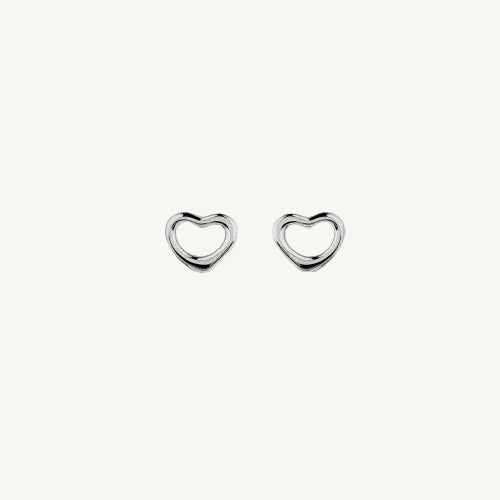 sterling silver Puffed Heart Studs - Juliet Grace Jewelry